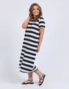 ELM 'Adira Dress' - Black/White Stripe