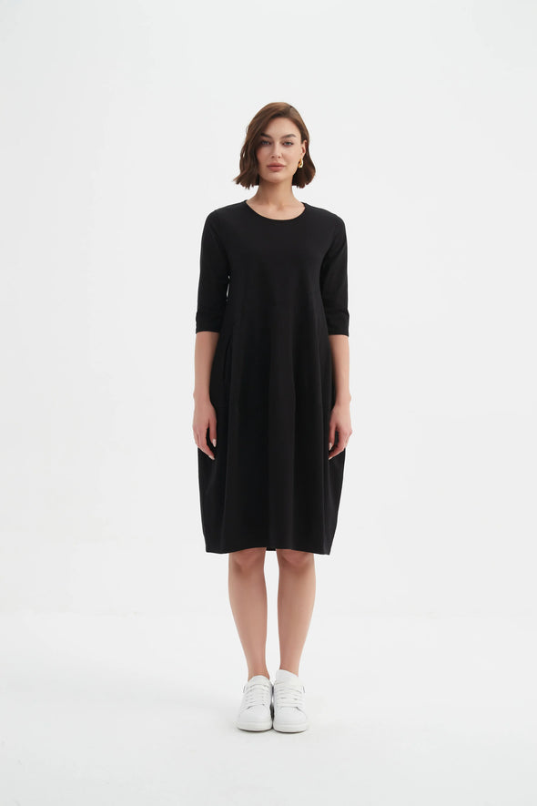 Tirelli 'Diagonal Seam Dress' - Black