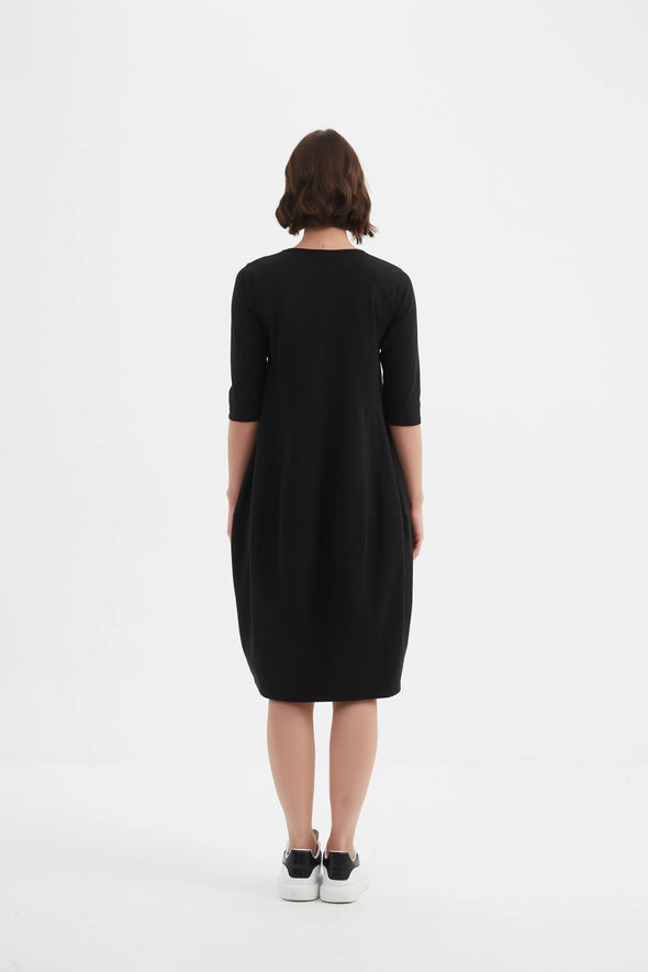 Tirelli 'Diagonal Seam Dress' - Black