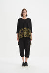 Tirelli 'Ava Print Top' - Black/Moss