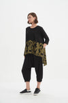Tirelli 'Ava Print Top' - Black/Moss