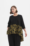 Tirelli 'Ava Print Top' - Black/Moss