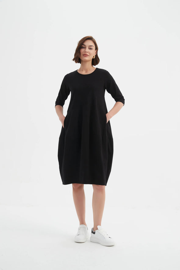 Tirelli 'Diagonal Seam Dress' - Black