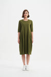 Tirelli 'Diagonal Seam Dress' - Khaki