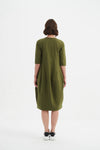 Tirelli 'Diagonal Seam Dress' - Khaki