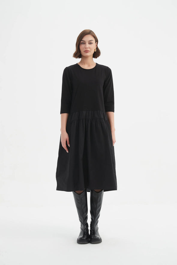 Tirelli 'Drop Waist Combi Dress' - Navy