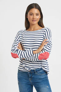 EST 1971 'Breton Top' - Navy Stripe/Portsea Red