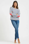 EST 1971 'Breton Top' - Navy Stripe/Portsea Red