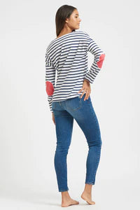 EST 1971 'Breton Top' - Navy Stripe/Portsea Red