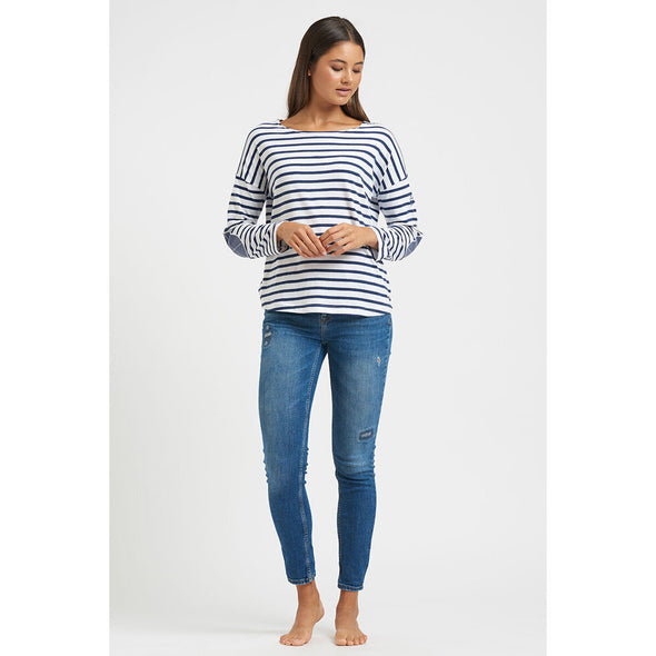 EST 1971 'Breton Top' - Navy Stripe/ Old Navy