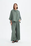 Tirelli '24A3523 Top Funnel Neck' - Petrol