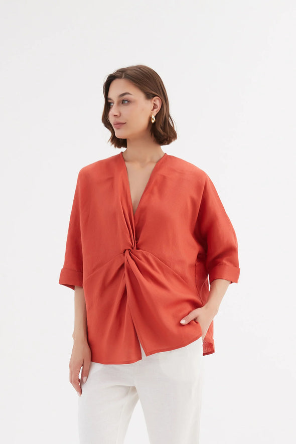 Tirelli '24A3515 Top' - Vermillion