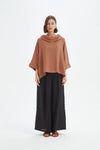 Tirelli '24A3523 Top Funnel Neck' - Cedar