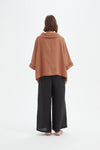 Tirelli '24A3523 Top Funnel Neck' - Cedar