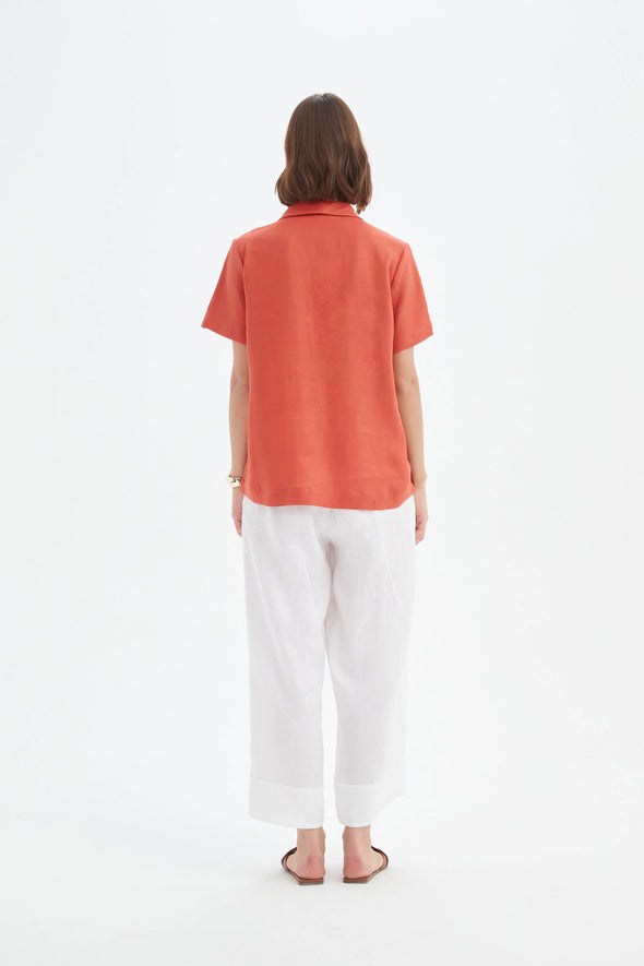 Tirelli '25A3711 Top Shawl Collar' - Rust