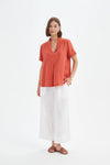 Tirelli '25A3711 Top Shawl Collar' - Rust