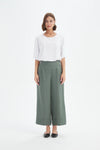 Tirelli '24P3526 Wide Leg Linen Pant' - Petrol