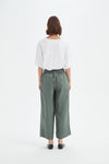Tirelli '24P3526 Wide Leg Linen Pant' - Petrol