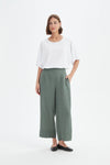 Tirelli '24P3526 Wide Leg Linen Pant' - Petrol