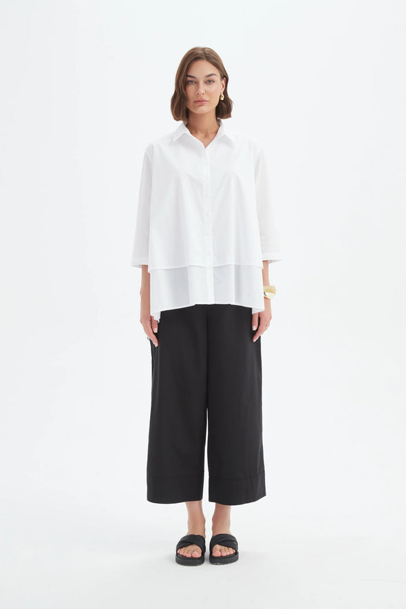 Tirelli '25S3738 Shirt Tiered Front' - White