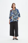 Tirelli '25A3750 Top'  - Blue Abstract Print
