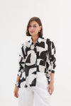 Tirelli '24s3502 shirt' ' - Black Abstract Print