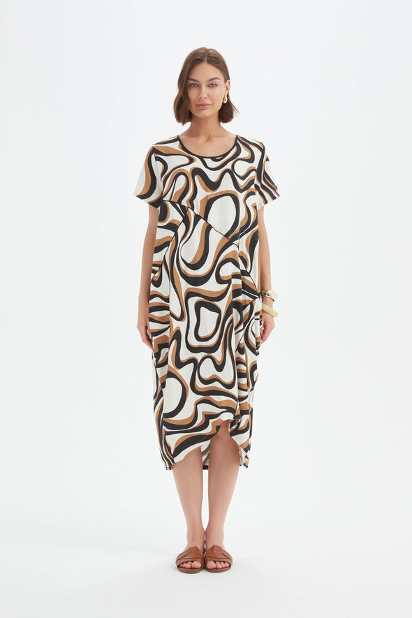 Tirelli '25D3723 Dress' - Caramel Swirl