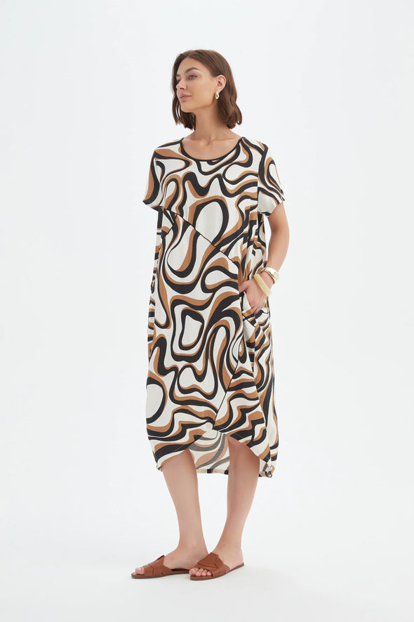 Tirelli '25D3723 Dress' - Caramel Swirl
