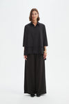 Tirelli '25S3738 Shirt Tiered Front' - Black