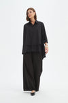 Tirelli '25S3738 Shirt Tiered Front' - Black