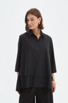 Tirelli '25S3738 Shirt Tiered Front' - Black