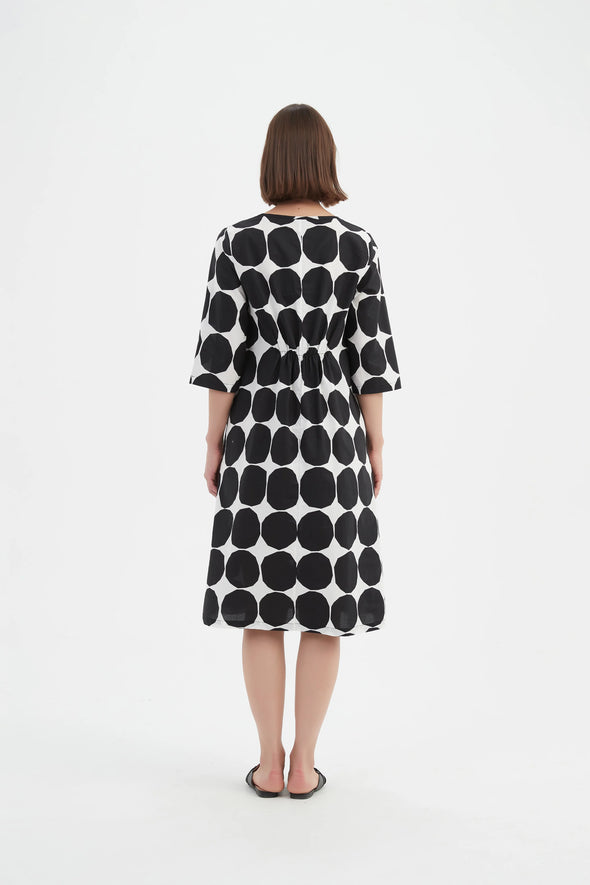 Tirelli '24D3522 Dress' - Black White Spot