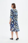 Tirelli '25D3753 Dress' - Blue Abstract Print