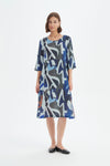 Tirelli '25D3753 Dress' - Blue Abstract Print