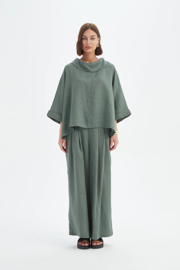 Tirelli '24A3523 Top Funnel Neck' - Petrol
