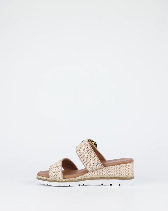 Bay Lane 'Riverton Wedge Slide' - Natural Rafia