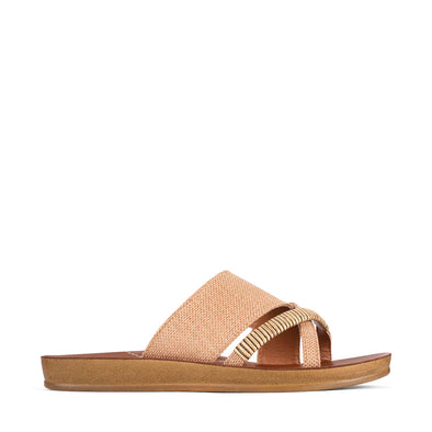 Los Cabos 'Bride Flat Slide' - Caramel Rafia