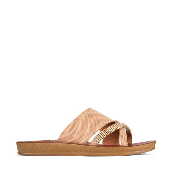 Los Cabos 'Bride Flat Slide' - Caramel Rafia