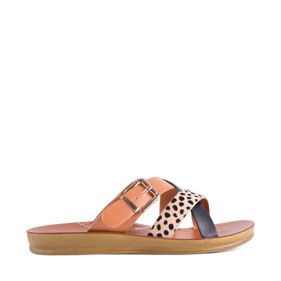 Los Cabos 'Brik Flat Slide' - Black Brandy Cheetah