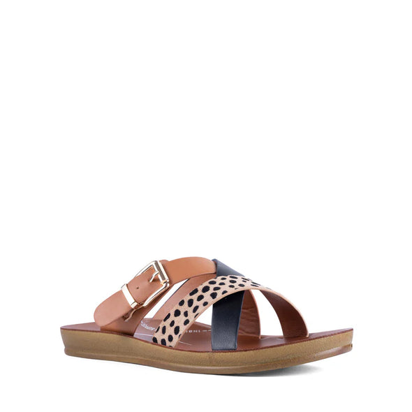 Los Cabos 'Brik Flat Slide' - Black Brandy Cheetah