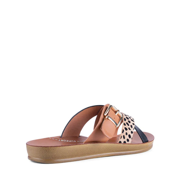 Los Cabos 'Brik Flat Slide' - Black Brandy Cheetah