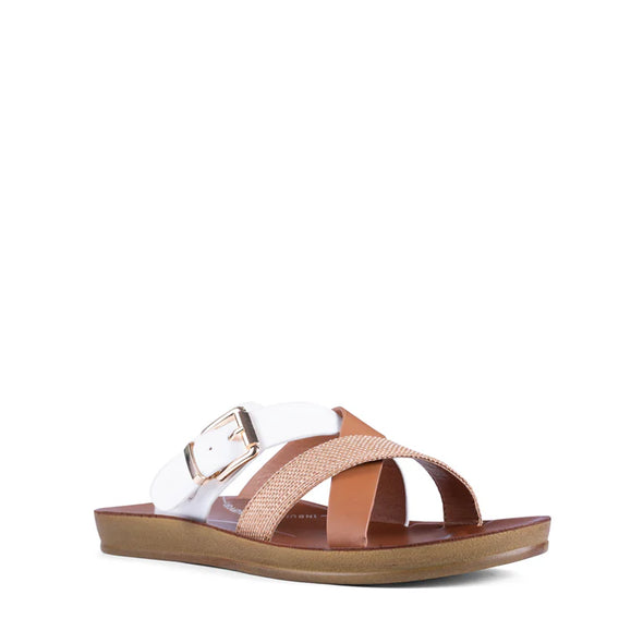 Los Cabos 'Brik Flat Slide' - White Brandy Rafia