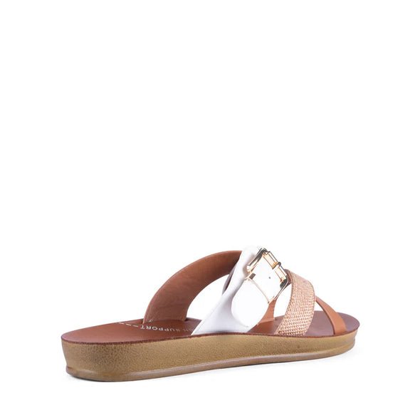 Los Cabos 'Brik Flat Slide' - White Brandy Rafia