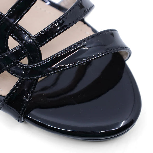 Clarice 'Bolty Dress Sandal' - Black Patent