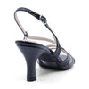 Black high-heeled dress sandal 