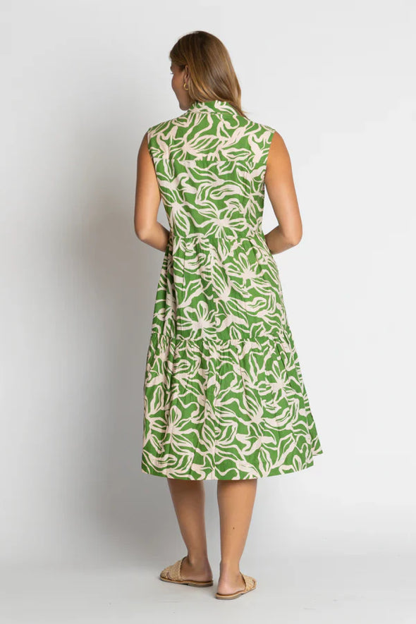 Ibisa 'Rochester Midi Dress' - Forest