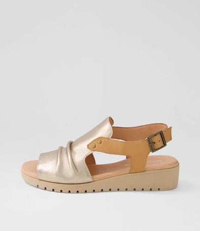 Django & Juliette 'Madis Sandal' - Champagne/Dark Tan Latte Sole