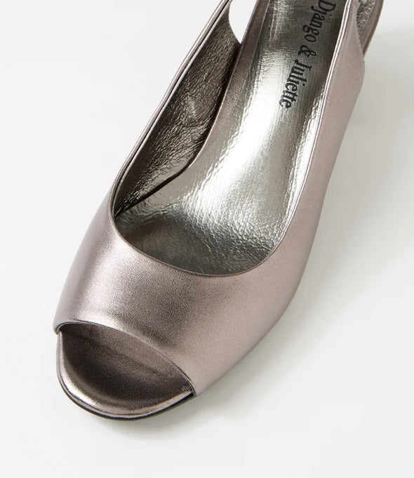Django & Juliette 'Jianas Sling Back Heel' - Pewter