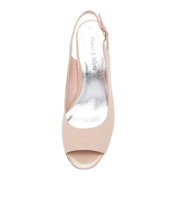 Django & Juliette 'Jianas Sling Back Heel' - Cafe Patent