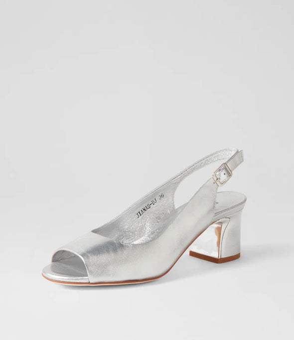 Django & Juliette 'Jianas Sling Back Heel' - Silver